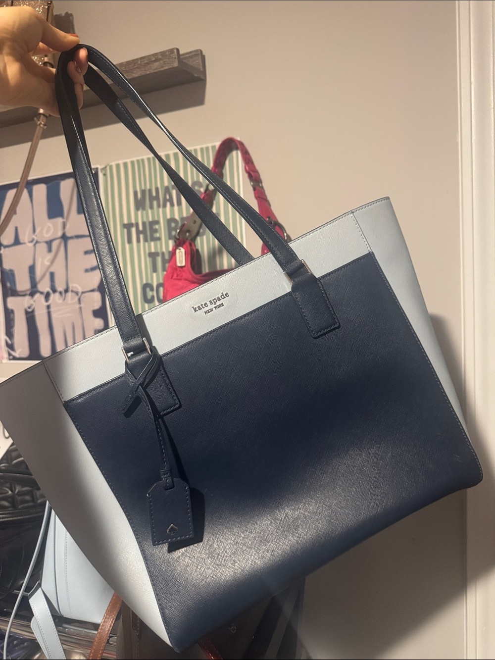 STACK kate spade Navy and Light Blue Two-Tone Tote